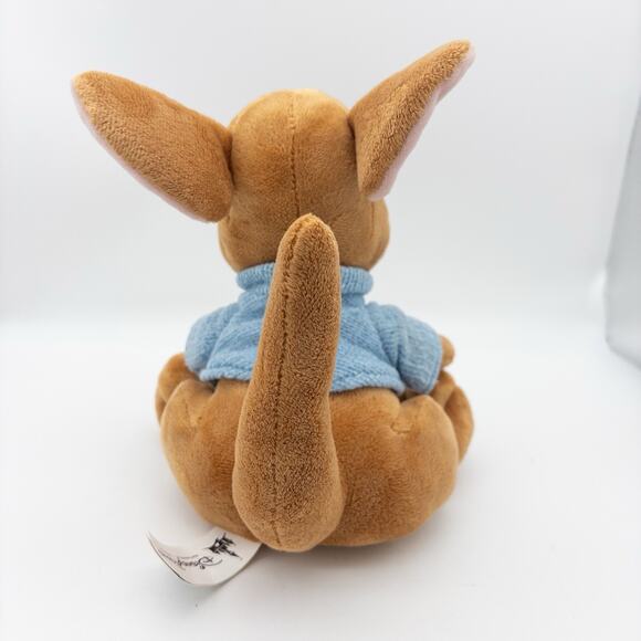Disney Parks 8" Plush Stuffed Winnie The Pooh Roo Kangaroo Joey Blue Sweater - Picture 4 of 8